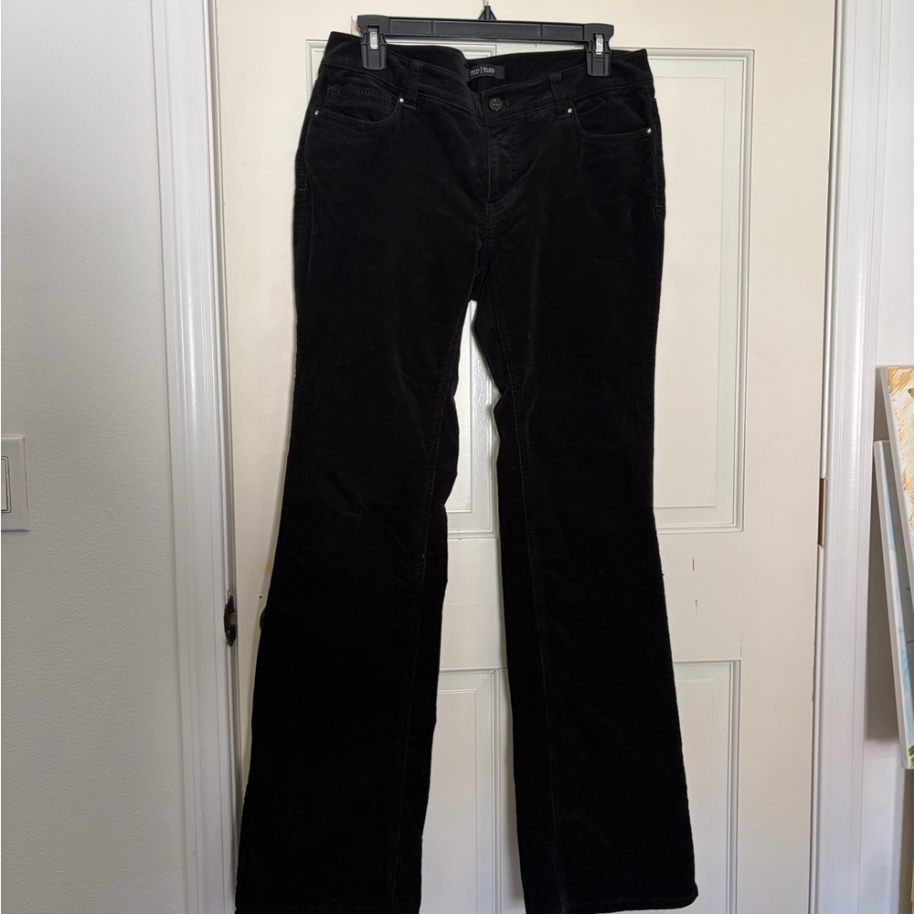 White House Black Market Black Corduroy High-Rise Pants